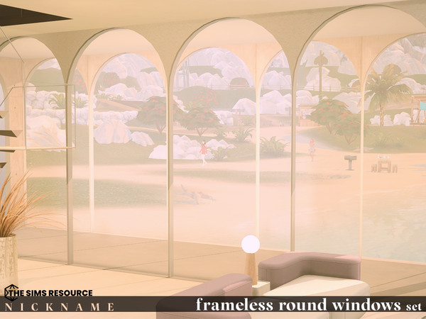 Sims 4 — frameless round windows set_4x3 by NICKNAME_sims4 — frameless round windows set 12 package files.. frameless