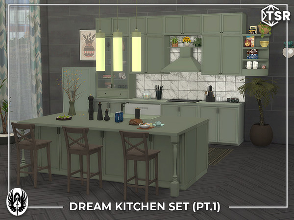 Sims 4 — Dream Kitchen Set Pt.1 by nemesis_im — Sets of furniture from Dream Kitchen This set includes 7 items Cabinet 1