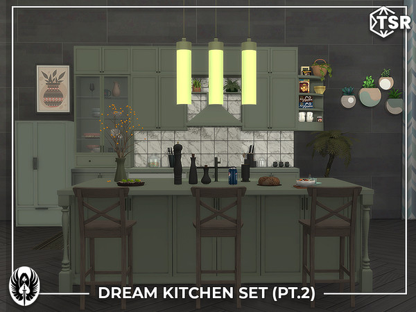 Sims 4 — Dream Kitchen Set Pt.2 by nemesis_im — Sets of furniture from Dream Kitchen This set includes 7 items Fridge