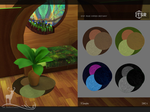 Sims 4 — DSF RUG VIRIDI BOTANY by DanSimsFantasy — These objects are inspired by a room that belongs to a magical