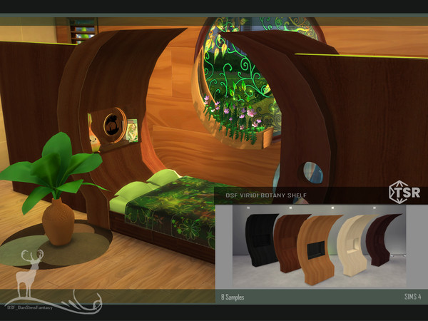 Sims 4 — DSF VIRIDI BOTANY SHELF by DanSimsFantasy — These objects are inspired by a room that belongs to a magical