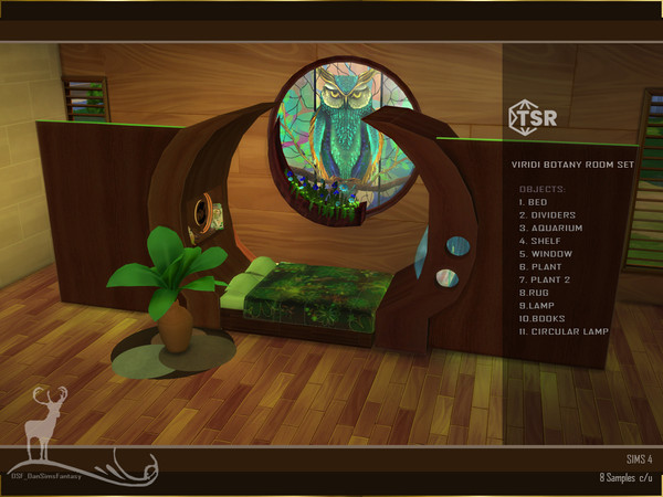 Sims 4 — VIRIDI BOTANY ROOM SET by DanSimsFantasy — These objects are inspired by a room that belongs to a magical
