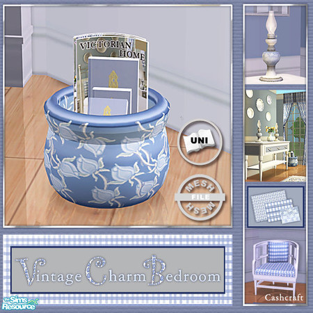 Sims 2 — Vintage Charm Bedroom - Bookcase Univ Mesh by Cashcraft — A mixture of vintage and traditional furniture makes
