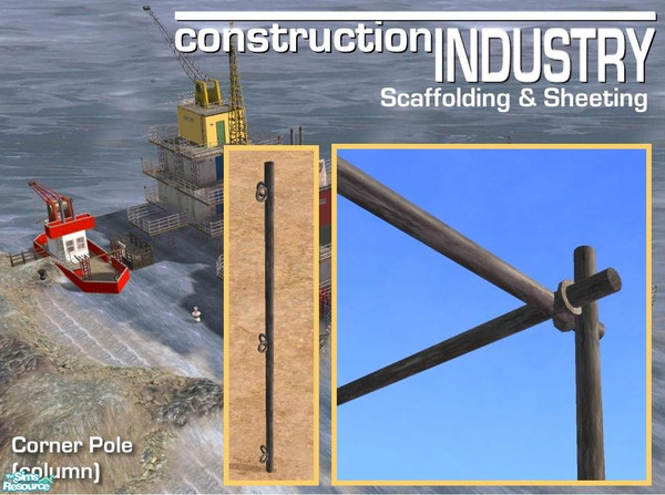 Sims 2 — Scaffold pole (corner) by Cyclonesue — A scaffold pole for your lots. Like the standard pole, this pole is a