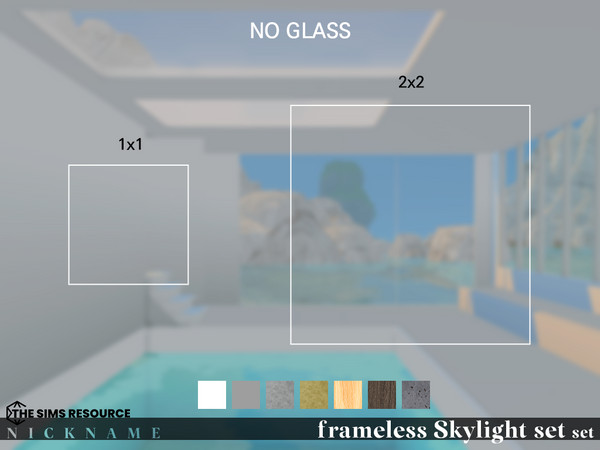 Sims 4 — frameless Skylight set_3x3 (no glass) by NICKNAME_sims4 — frameless Skylight set 10 package files. frameless