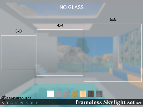Sims 4 — frameless Skylight set_3x3 by NICKNAME_sims4 — frameless Skylight set 10 package files. frameless Skylight