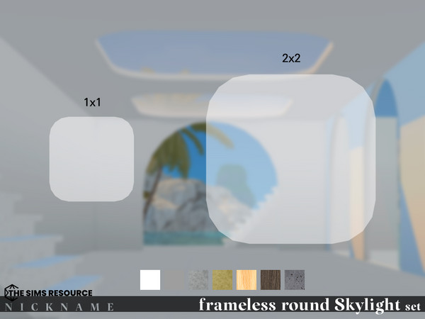Sims 4 — frameless round Skylight set_2x2 (no glass) by NICKNAME_sims4 — frameless round Skylight set 10 package files.