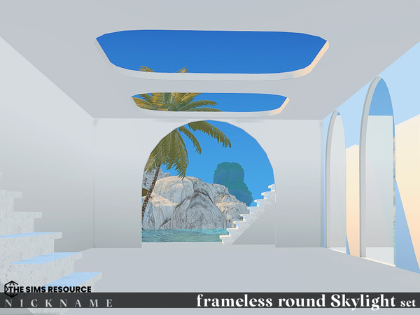 Sims 4 — frameless round Skylight set_5x5 (no glass) by NICKNAME_sims4 — frameless round Skylight set 10 package files.