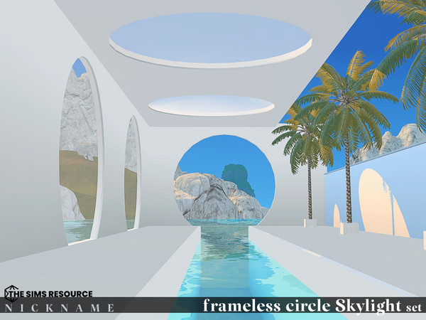 Sims 4 — frameless circle Skylight set_1x1 by NICKNAME_sims4 — frameless circle Skylight set 10 package files. frameless
