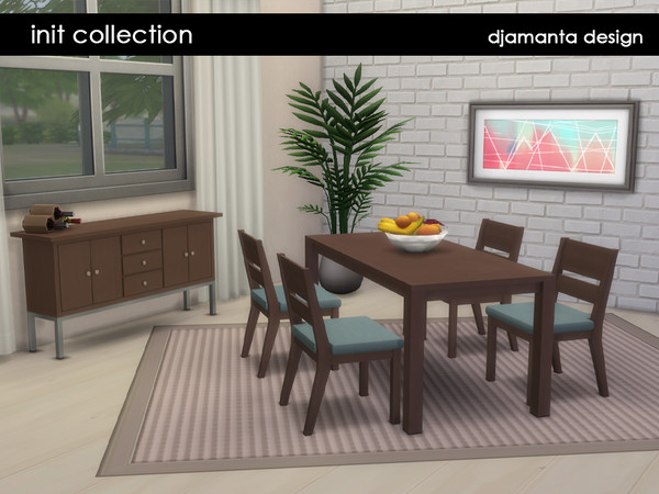 Sims 4 — Init collection (dining set) by Djamanta — This set includes: