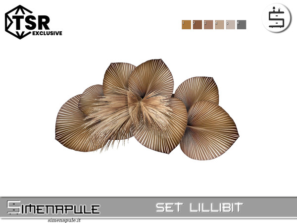 Sims 4 — [SeN4] Set Lillibit - Wall Dried Palm Leaves by Simenapule — Set Lillibit Set Lillibit Set Lillibit