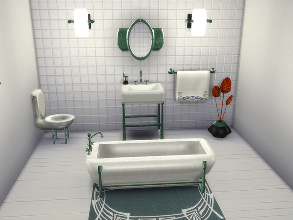 Sims 4 — Deco Bathroom by videlke2 — Bathroom with variants. Inspired by art deco.