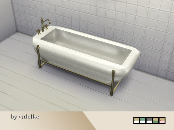 Sims 4 — Deco Bathtub by videlke2 — Bathroom with variants. Inspired by art deco.