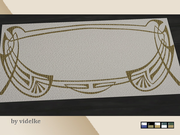 Sims 4 — Art Deco Rug by videlke2 — Bathroom with variants. Inspired by art deco.