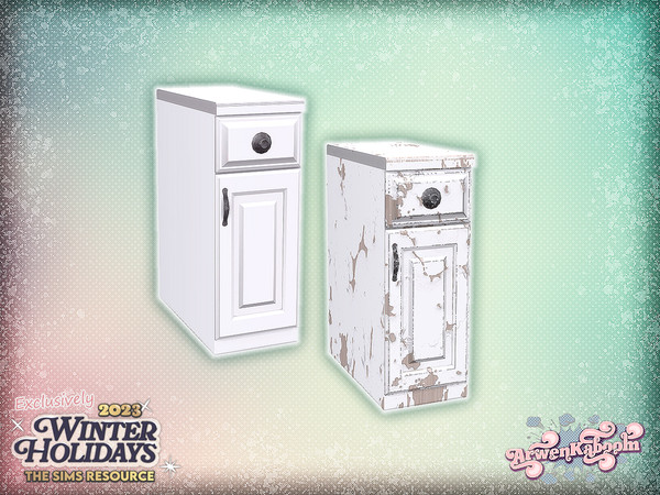 Sims 4 — Hollyland - Counter Thin Left End by ArwenKaboom — Holliday themed kitchen and dining sets. It has clean and