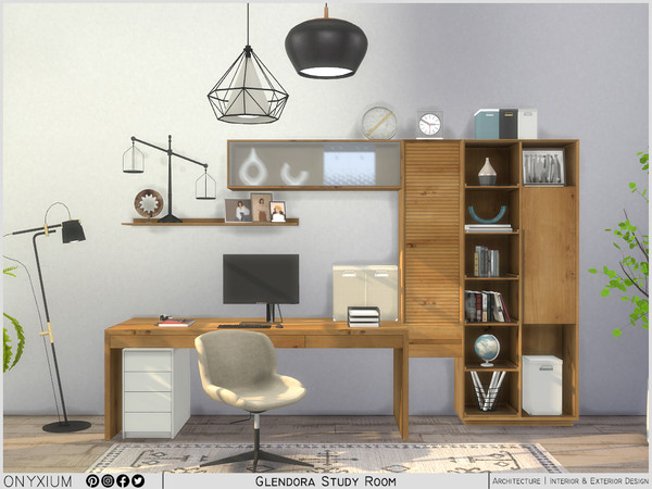 Sims 3 — Glendora Study Room by Onyxium — Onyxium@TSR Design Workshop Study Room Collection - Belong To The 2023 Year