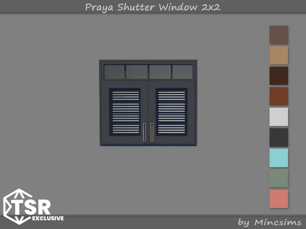 Sims 4 — Praya Shutter Window 2x2 by Mincsims — This set is inspired by resort interiors in Southeast Asia. The set