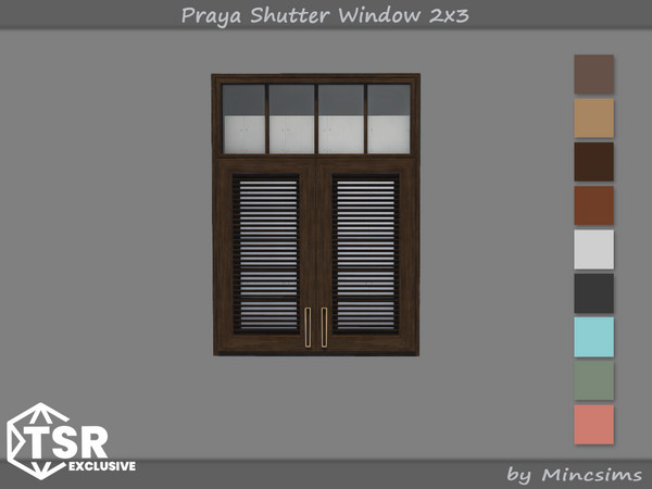Sims 4 — Praya Shutter Window 2x3 by Mincsims — This set is inspired by resort interiors in Southeast Asia. The set