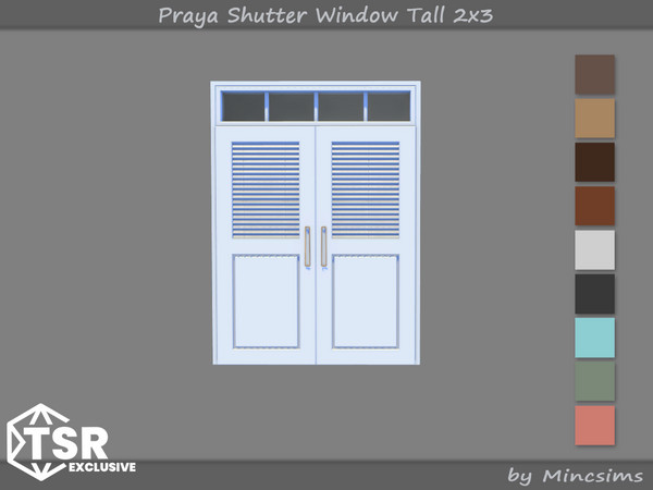Sims 4 — Praya Shutter Window Tall 2x3 by Mincsims — This set is inspired by resort interiors in Southeast Asia. The set