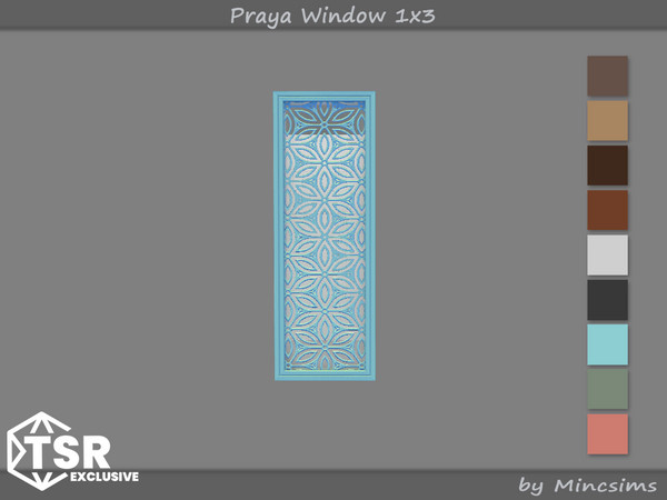 Sims 4 — Praya Window 1x3 by Mincsims — This set is inspired by resort interiors in Southeast Asia. The set consists of