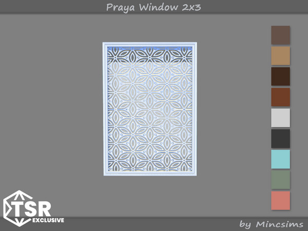 Sims 4 — Praya Window 2x3 by Mincsims — This set is inspired by resort interiors in Southeast Asia. The set consists of