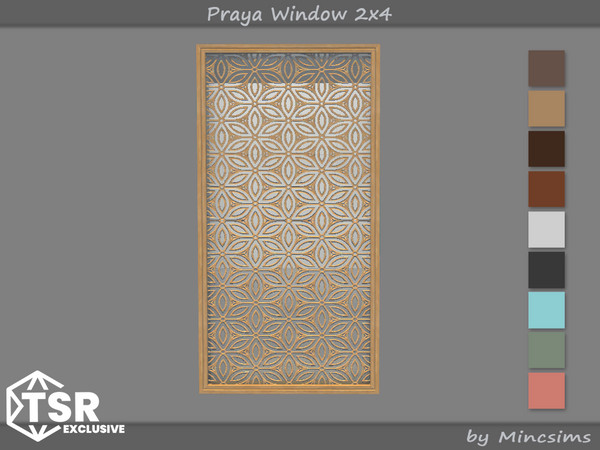 Sims 4 — Praya Window 2x4 by Mincsims — This set is inspired by resort interiors in Southeast Asia. The set consists of
