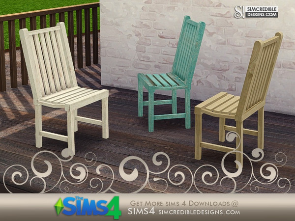 Sims 4 — Breezy dining chair by SIMcredible! — by SIMcredibledesigns.com available at TSR __________________ * 3 colors