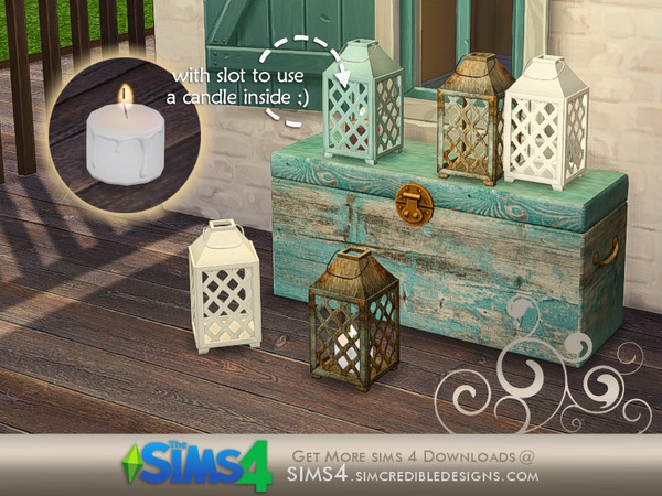 Sims 4 — Breezy lantern cage by SIMcredible! — *cloned from a decor item, please put the candle from this same set inside