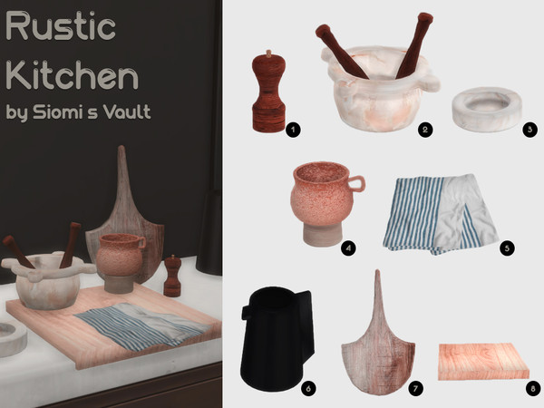 Sims 4 — Rustic Kitchen by siomisvault — A rustic kitchen objects but it's for all kind of kitchen because they have