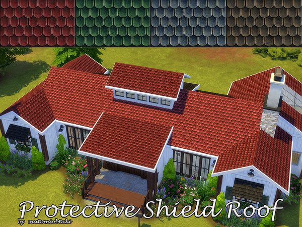 Sims 4 — Protective Shield Roof by matomibotaki — Solid roof for every type of building, in 4 different color shades and