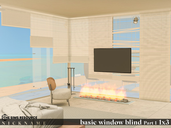 Sims 4 — basic window blind set_1x3 V2 (opend) by NICKNAME_sims4 — basic window blind set Part 1_1x3 10 package files.