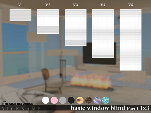Sims 4 — basic window blind set_1x3 V2 by NICKNAME_sims4 — basic window blind set Part 1_1x3 10 package files. basic
