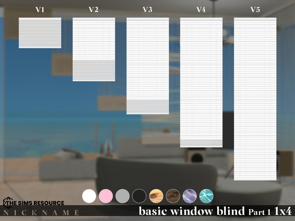 Sims 4 — basic window blind set_1x4 V2 by NICKNAME_sims4 — basic window blind set Part 1_1x4 10 package files. basic
