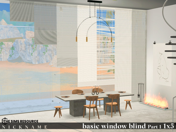 Sims 4 — basic window blind set_1x5 V2 (opend) by NICKNAME_sims4 — basic window blind set Part 1_1x5 10 package files.