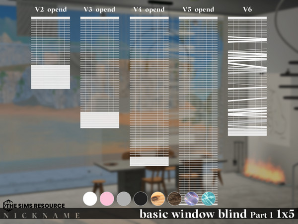 Sims 4 — basic window blind set_1x5 V3 (opend) by NICKNAME_sims4 — basic window blind set Part 1_1x5 10 package files.