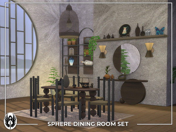 Sims 4 — Sphere Dining Room Set by nemesis_im — Sets of furniture from Sphere Dining Room Set includes 8 items Dining