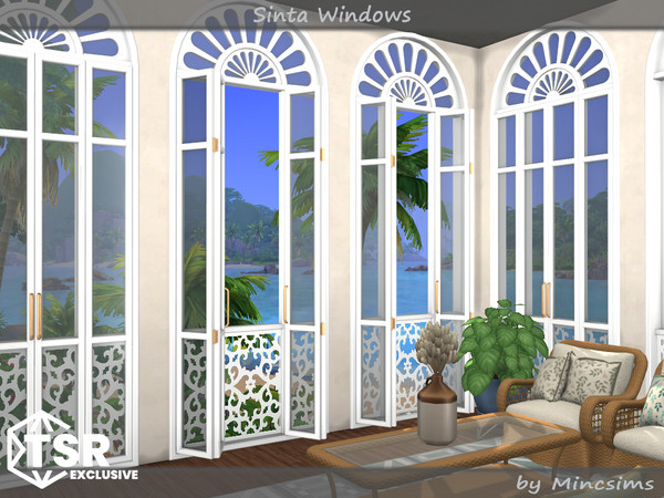 Sims 4 — Sinta Windows by Mincsims — When sunlight or artificial lighting graces the window, the frame shines even more