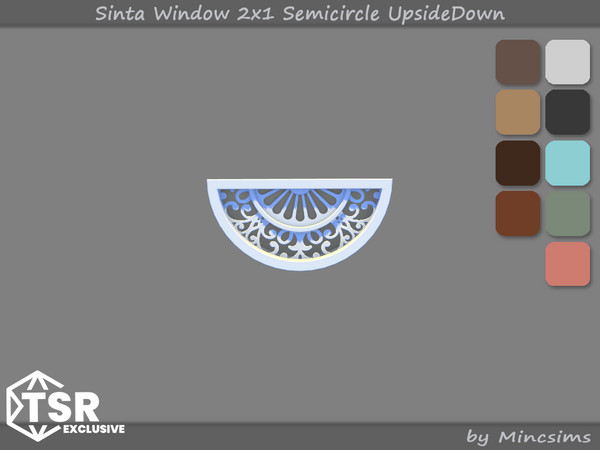Sims 4 — Sinta Window 2x1 Semicircle UpsideDown by Mincsims — When sunlight or artificial lighting graces the window, the