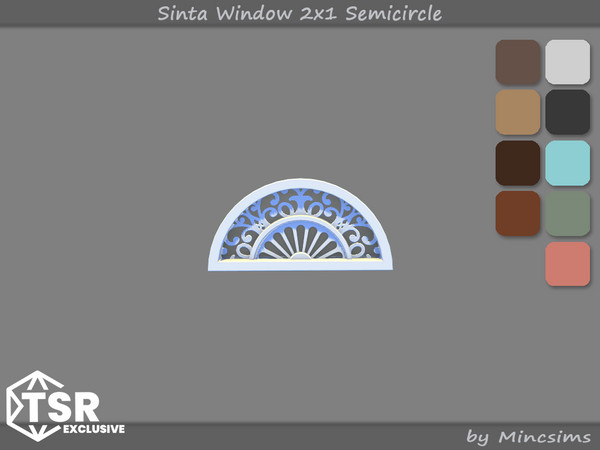 Sims 4 — Sinta Window 2x1 Semicircle by Mincsims — When sunlight or artificial lighting graces the window, the frame