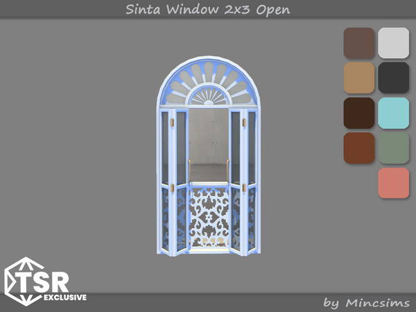 Sims 4 — Sinta Window 2x3 Open by Mincsims — When sunlight or artificial lighting graces the window, the frame shines