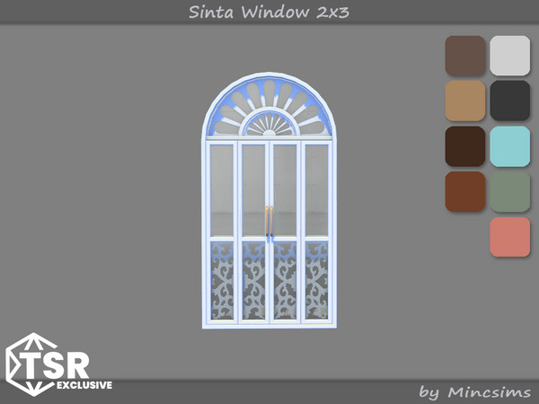 Sims 4 — Sinta Window 2x3 by Mincsims — When sunlight or artificial lighting graces the window, the frame shines even