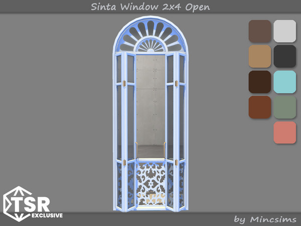 Sims 4 — Sinta Window 2x4 Open by Mincsims — When sunlight or artificial lighting graces the window, the frame shines