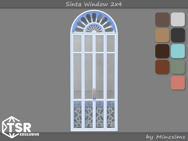 Sims 4 — Sinta Window 2x4 by Mincsims — When sunlight or artificial lighting graces the window, the frame shines even