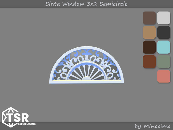 Sims 4 — Sinta Window 3x2 Semicircle by Mincsims — When sunlight or artificial lighting graces the window, the frame