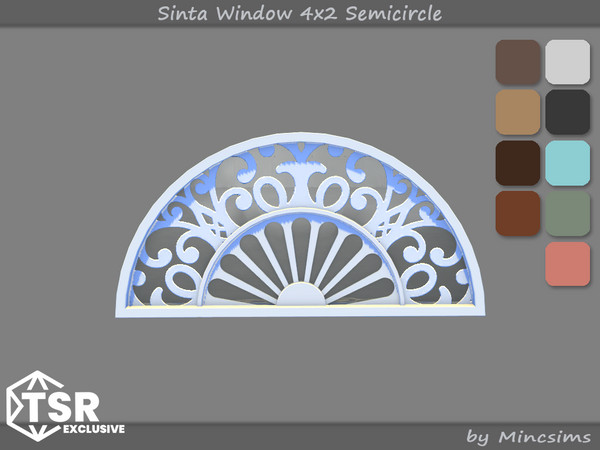 Sims 4 — Sinta Window 4x2 Semicircle by Mincsims — When sunlight or artificial lighting graces the window, the frame