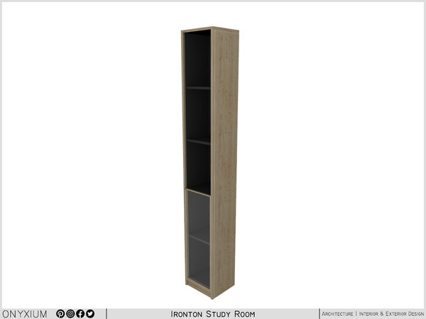 Sims 4 — Ironton Cabinet Right With Half Glass Door by Onyxium — Onyxium@TSR Design Workshop Bathroom Collection - Belong
