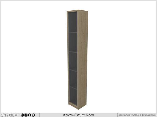 Sims 4 — Ironton Cabinet Left With Full Glass Door by Onyxium — Onyxium@TSR Design Workshop Bathroom Collection - Belong