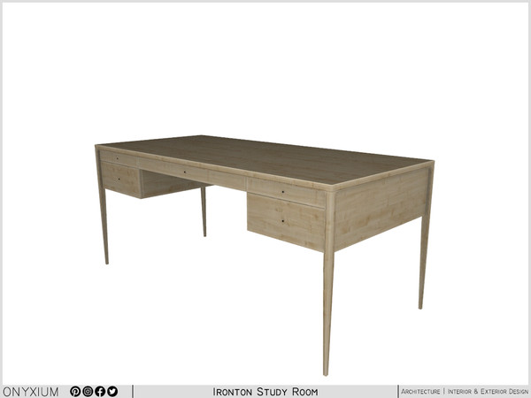 Sims 4 — Ironton Desk by Onyxium — Onyxium@TSR Design Workshop Bathroom Collection - Belong To The 2023 Year