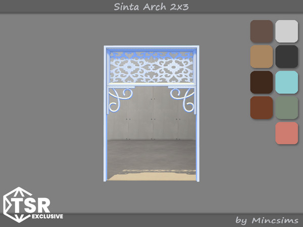Sims 4 — Sinta Arch 2x3 by Mincsims — When sunlight or artificial lighting graces the window, the frame shines even more
