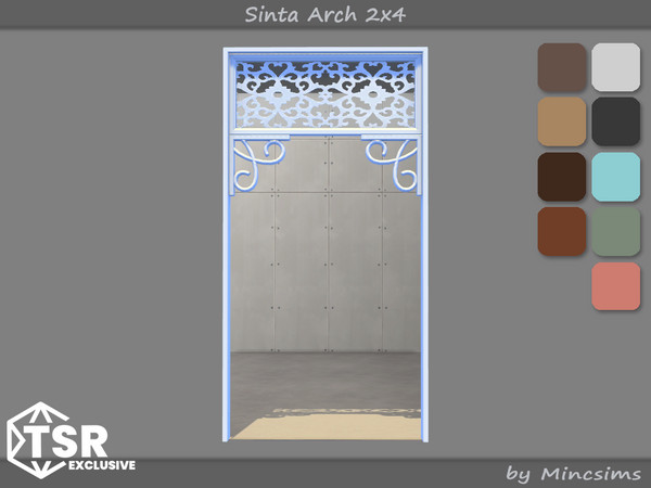 Sims 4 — Sinta Arch 2x4 by Mincsims — When sunlight or artificial lighting graces the window, the frame shines even more